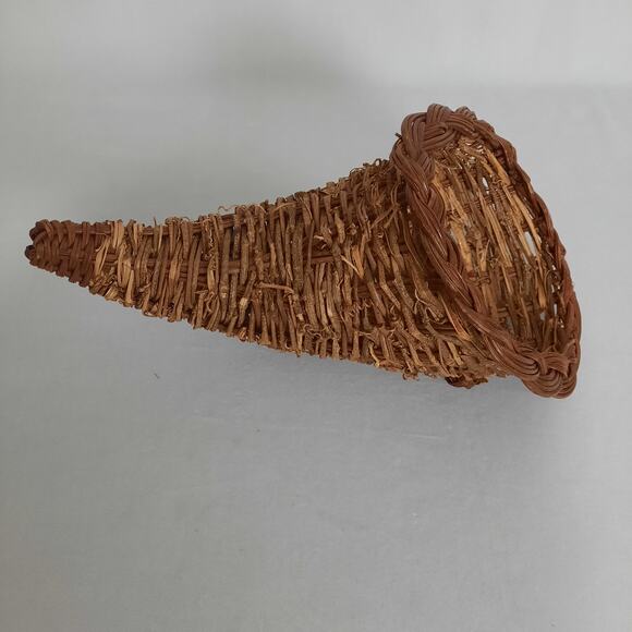 Vintage Cornucopia Horn of Plenty with Sugared Faux Fruit - Picture 3 of 6